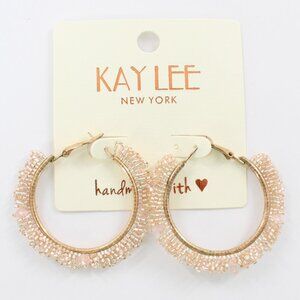 KAYLEE Seed Beaded Beautiful Champagne - Blush Boho Post Earrings Made ❤️ in Ind